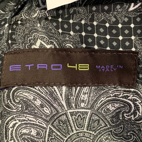 ETRO Size 38 Black Corduroy Cotton Blend Notch Lapel Sport Coat - Picture 9 of 11